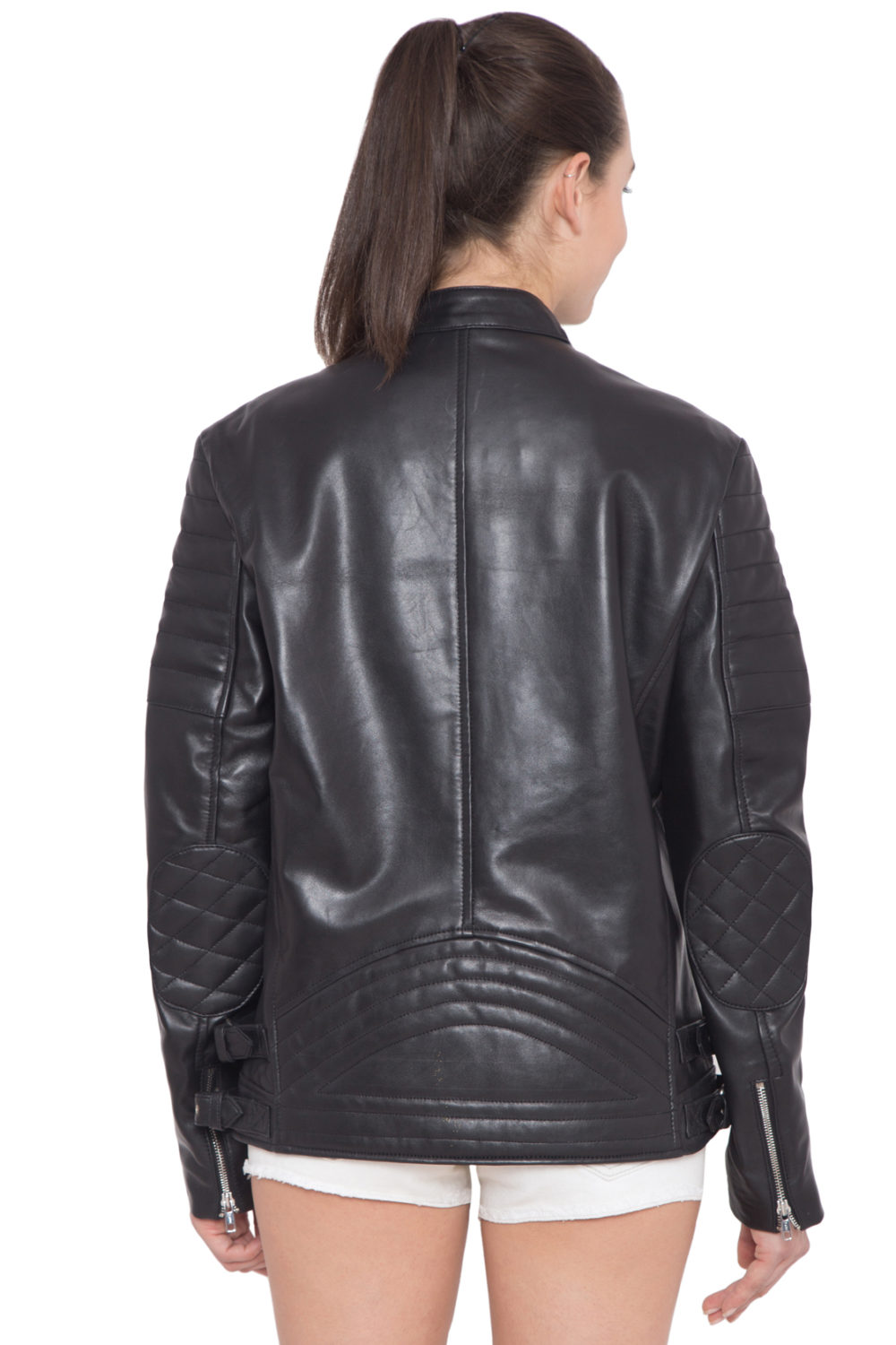 BLACK FULL LEATHER JACKET-WOMEN