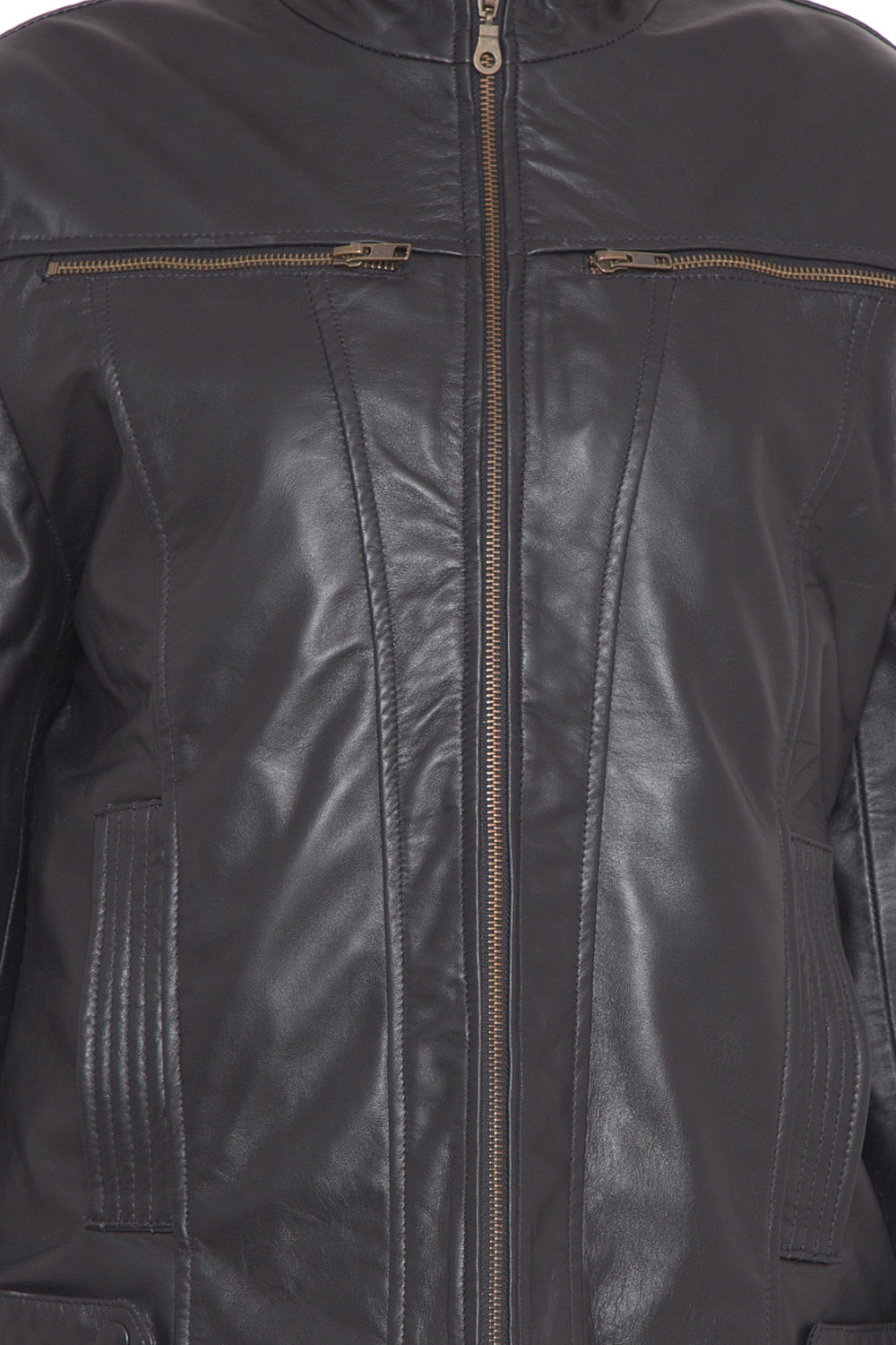 BLACK FULL LEATHER JACKET-WOMEN