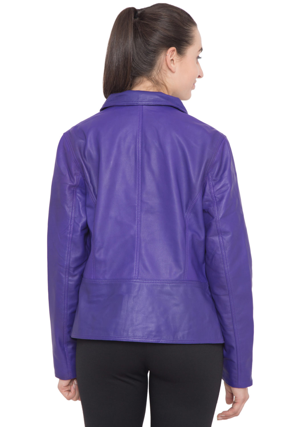 PURPLE FULL LEATHER JACKET-WOMEN