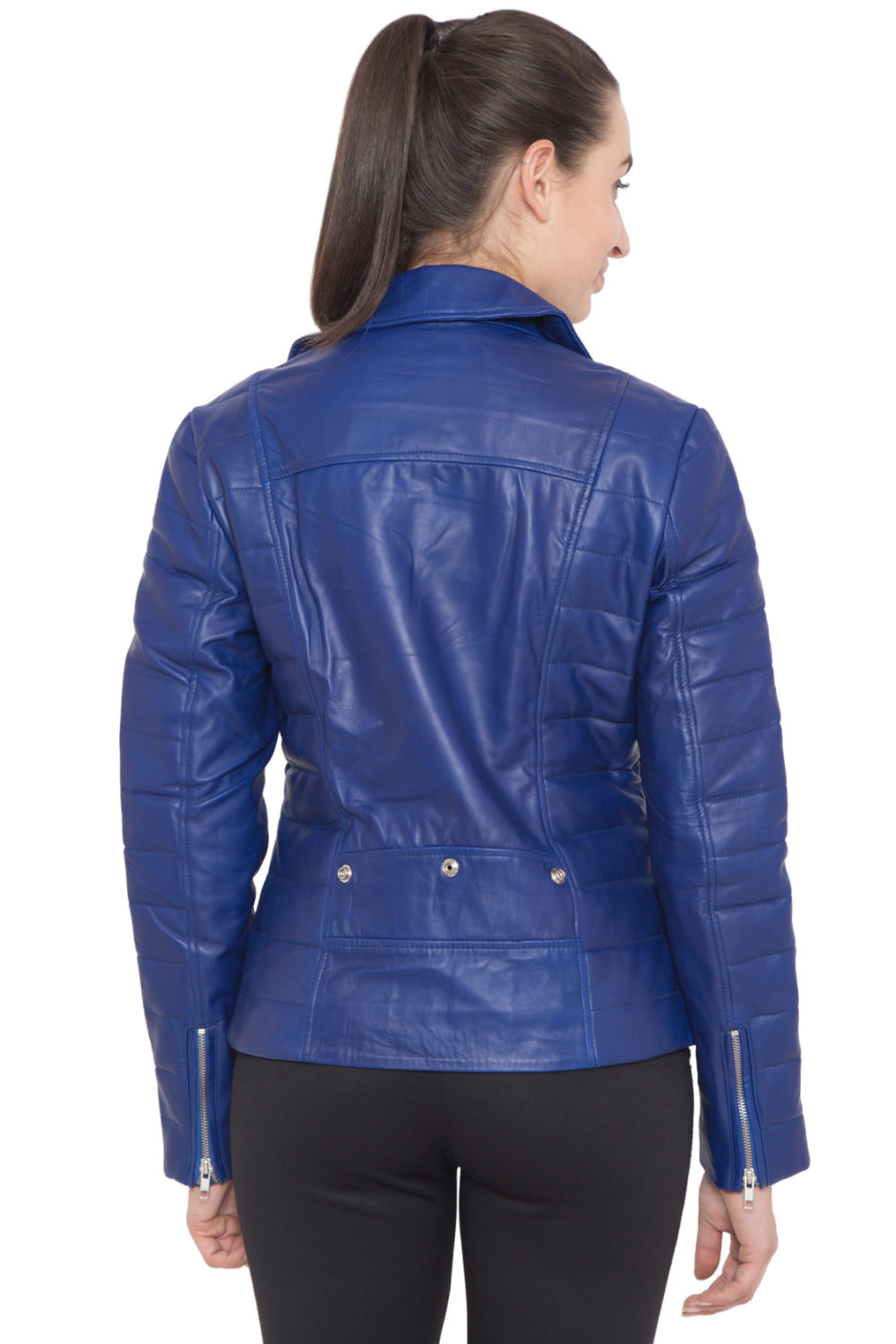PURPLE BIKER FULL LEATHER JACKET-WOMEN