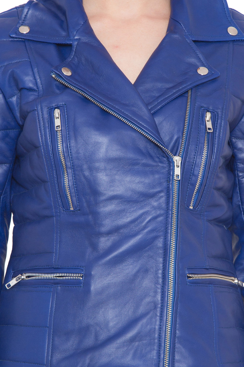 PURPLE BIKER FULL LEATHER JACKET-WOMEN