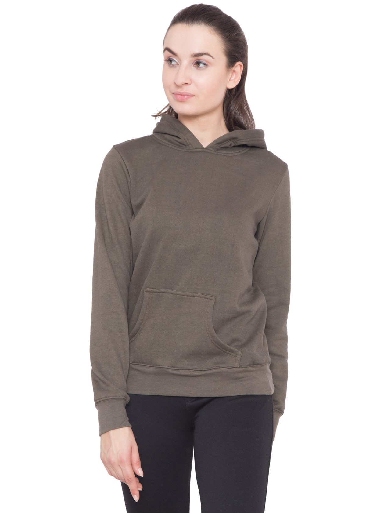 DARK GREY FLEECE HOOD - WOMEN - Image 3