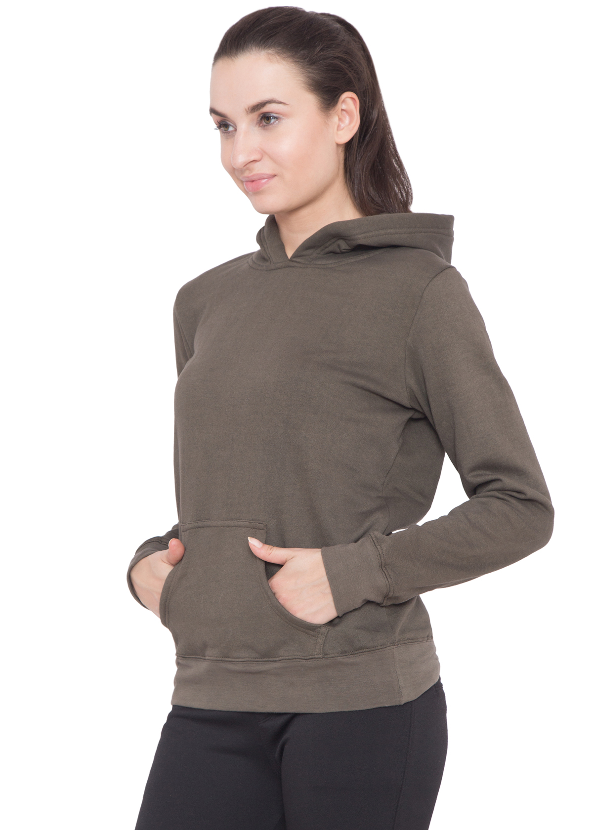 DARK GREY FLEECE HOOD - WOMEN - Image 4