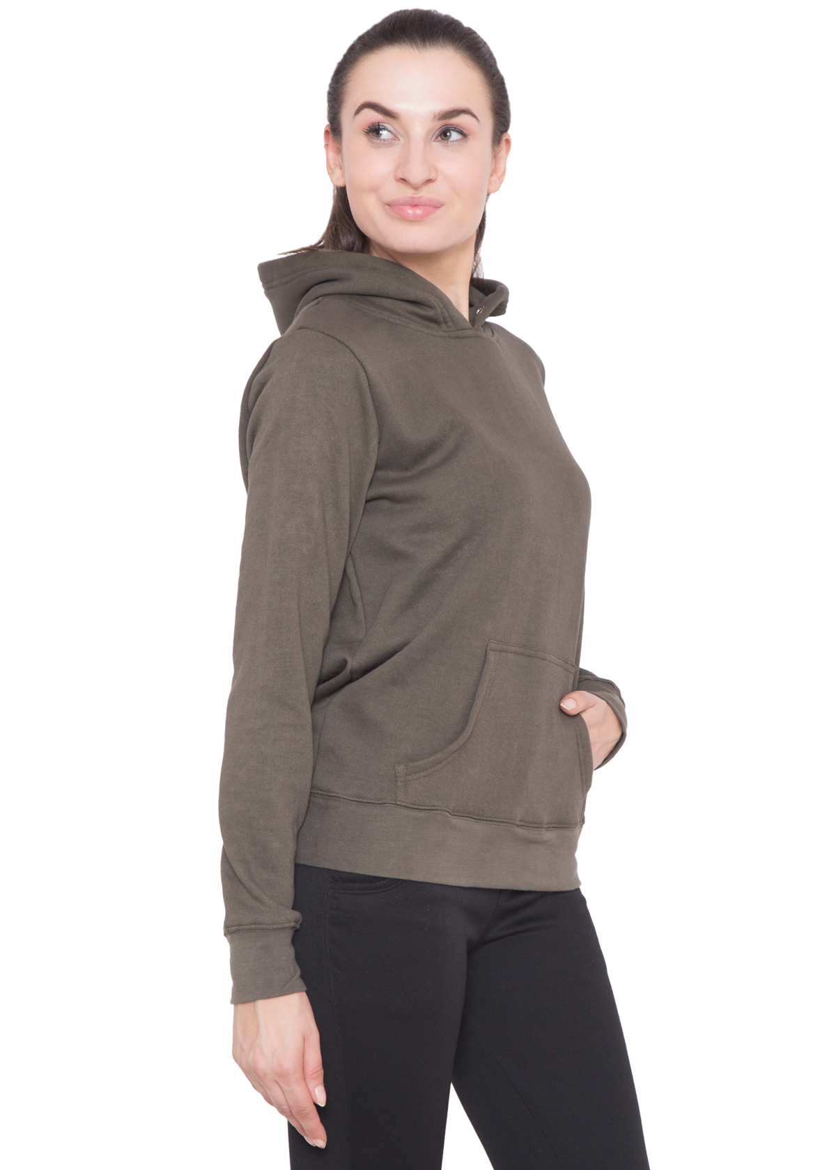 DARK GREY FLEECE HOOD - WOMEN - Image 6