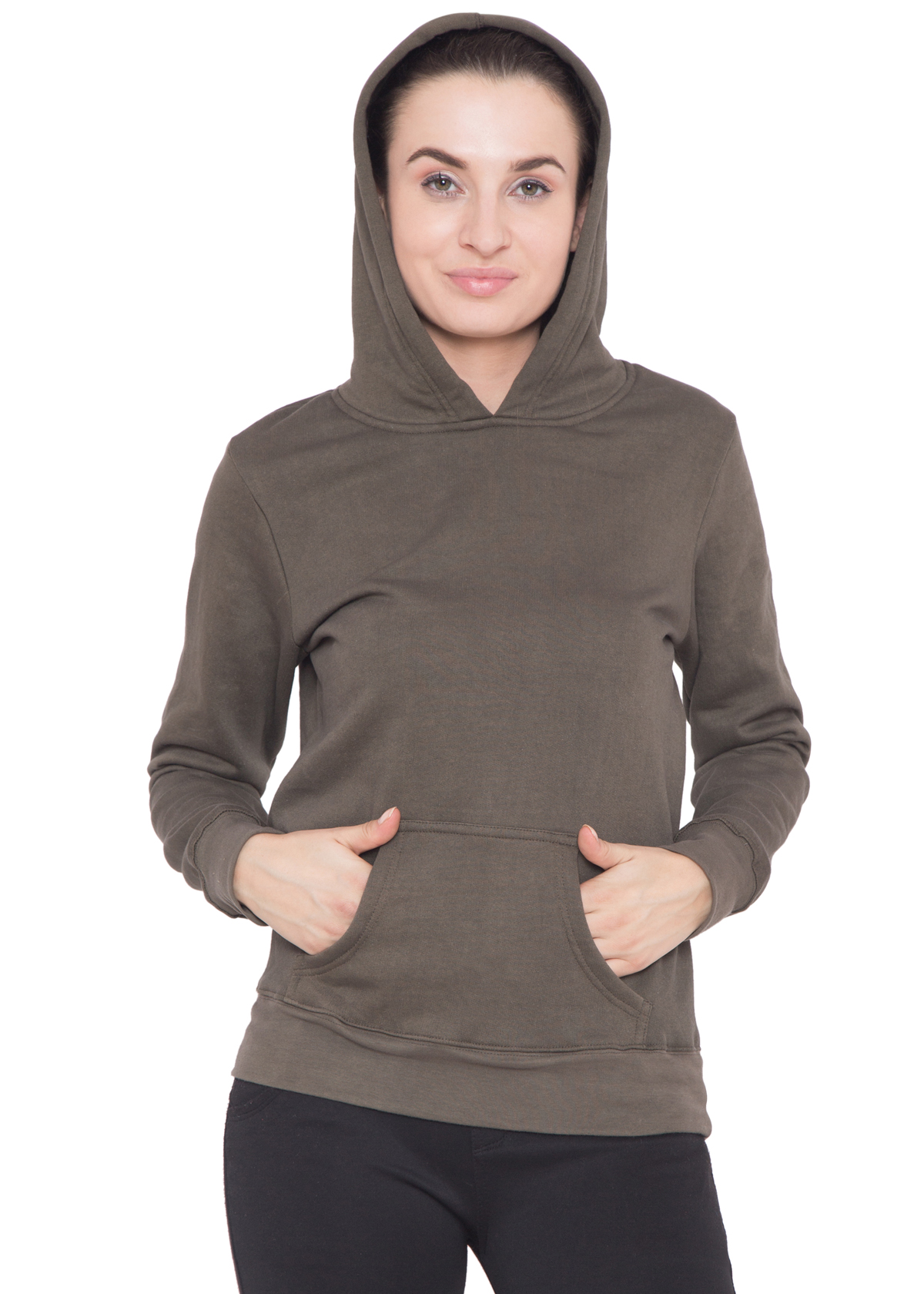 DARK GREY FLEECE HOOD - WOMEN - Image 5
